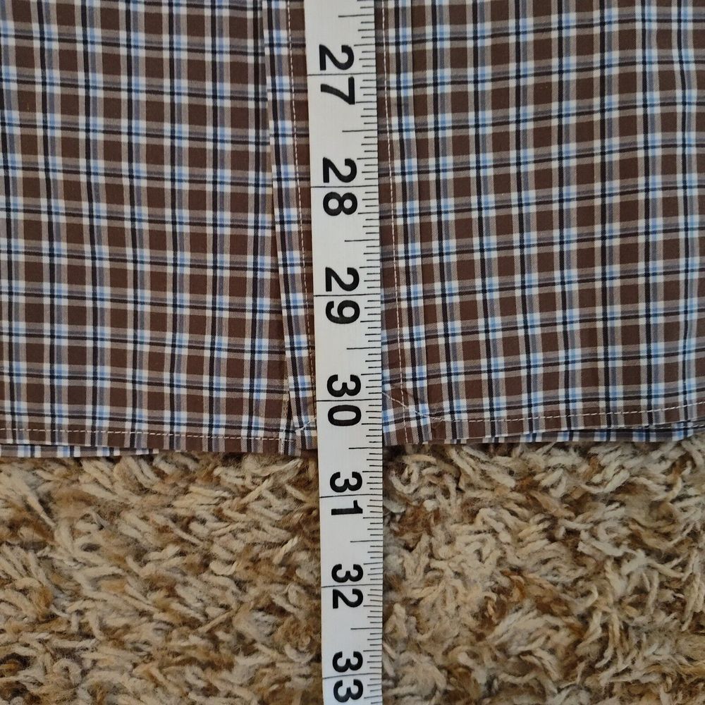 Polo Ralph Lauren Men Sz L Brown Plaid Stretch Long Sleeve Button Up Cotton - Picture 8 of 11